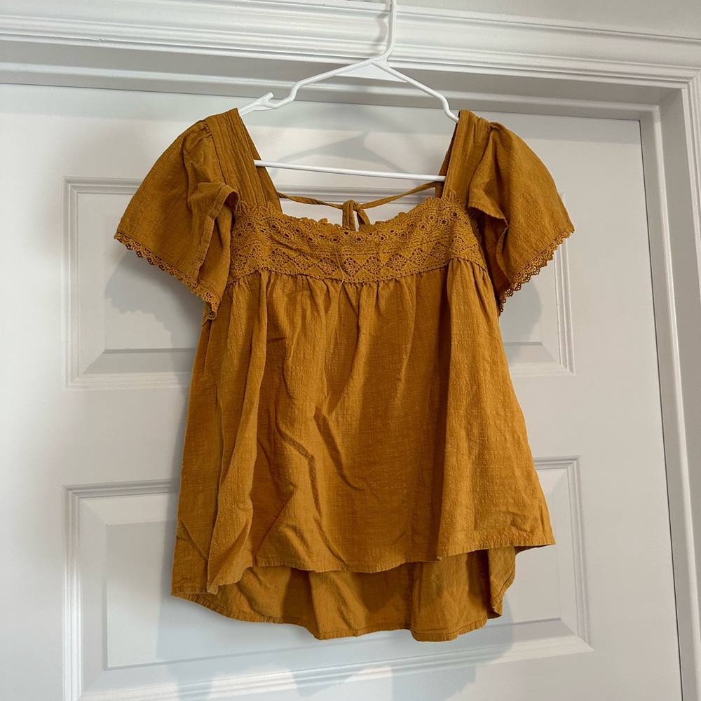Gold Flowy Blouse